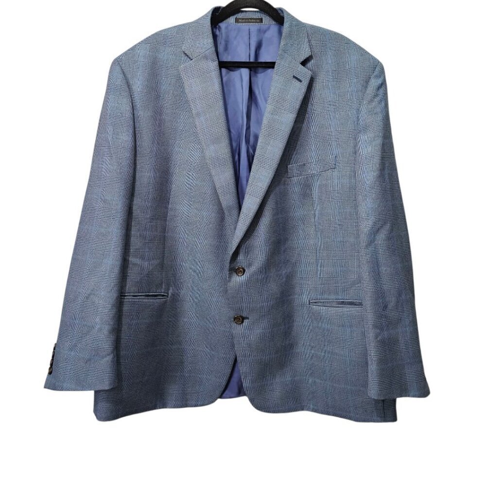 Lauren Ralph Lauren Suit Jacket Plaid Check Single Breast Blue And Black Blazer